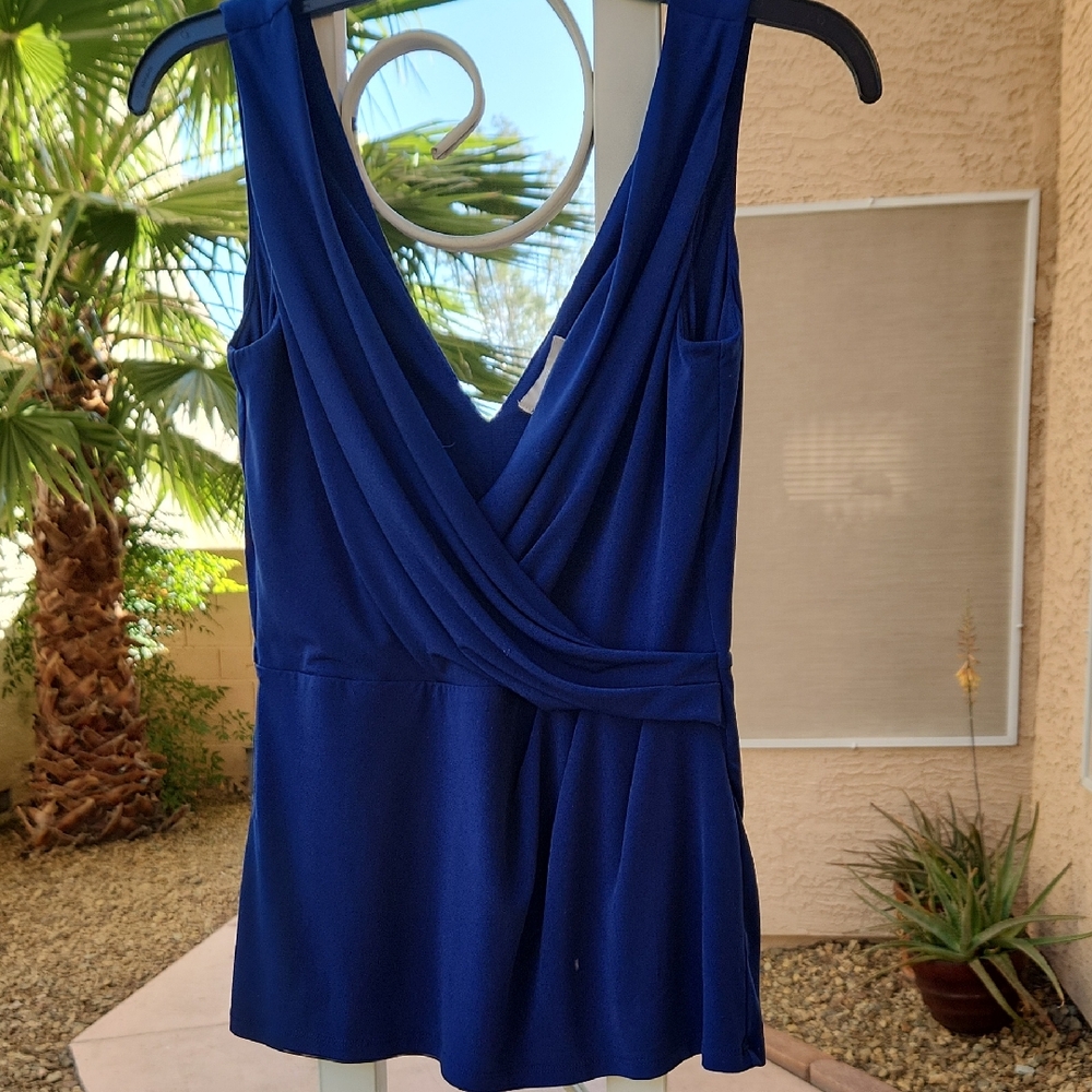 H&M Womens Small Cobalt Blue Sleeveless Wrap-Style Tank
